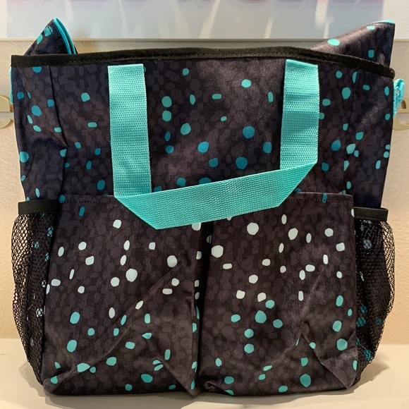 31 cool confetti crossbody organizing tote, thermal pouch set matching scarf NIP - Picture 6 of 7